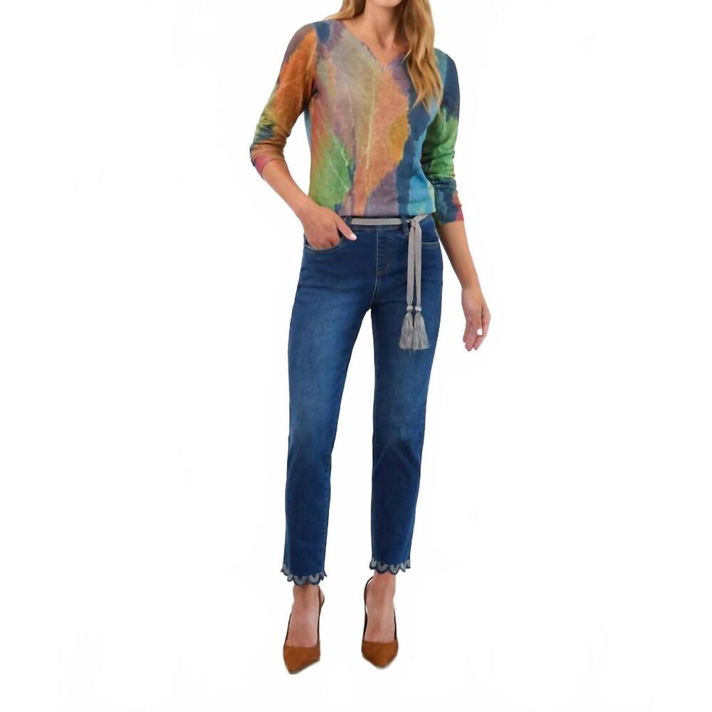 NEW FDJ long-sleeve notch neck top in dark mara - Picture 4 of 4